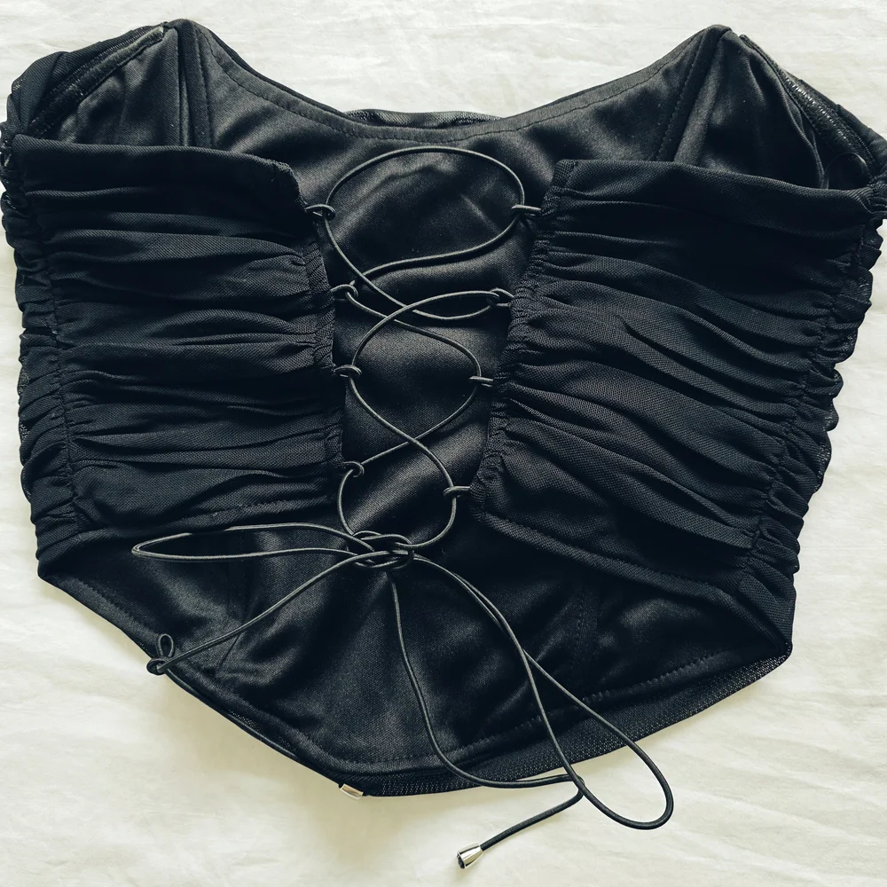 Black Ruched Top - Picture 3 of 3